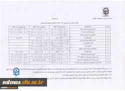 تقویم آموزشی سال تحصیلی 99-98 دانشگاه فرهنگیان