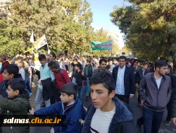 حضور کارکنان و دانشجویان دانشگاه فرهنگیان واحد امام خمینی(ره) سلماس در راهپیمایی یوم الله 13 آبان