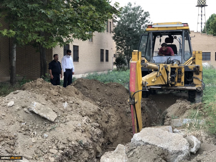 آغاز عملیات اجرایی اتصال مرکز آموزش عالی امام خمینی(ره) سلماس به شبکه فاضلاب شهری