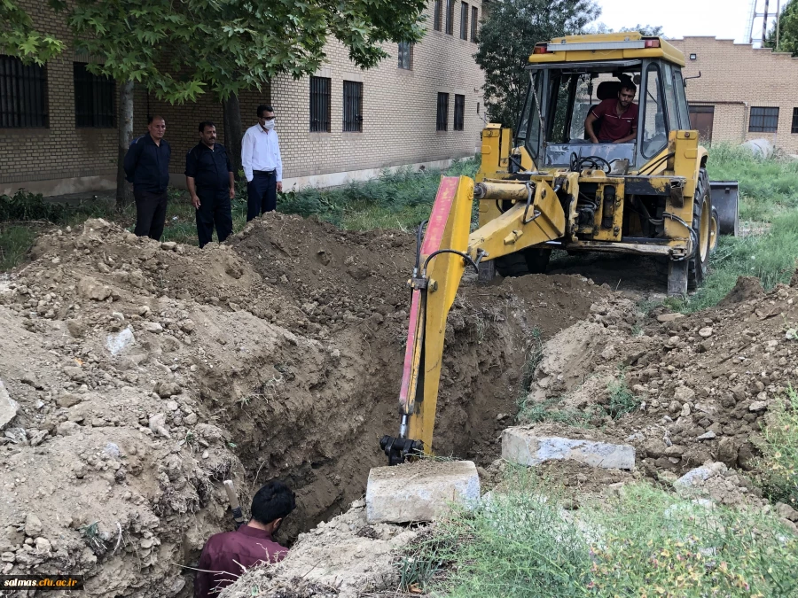 آغاز عملیات اجرایی اتصال مرکز آموزش عالی امام خمینی(ره) سلماس به شبکه فاضلاب شهری