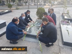 تجدید میثاق کارکنان دانشگاه فرهنگیان واحد امام خمینی(ره) سلماس با شهدا