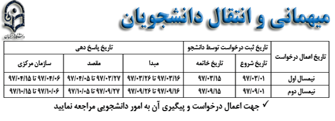 اطلاعیه امور دانشجویی
